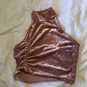 Pretty little thing pink velvet crop top